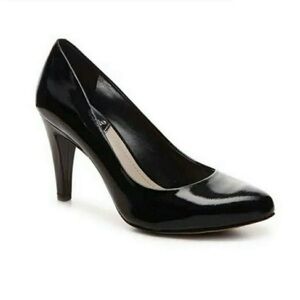 Vince Camuto Kadri Pump Black Patent Leather Almond Toe Heel Shoes Women's 8